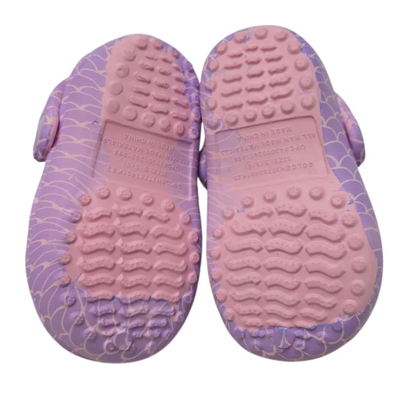2pk NWT Toddler Girls Purple Clogs Shoes Rainbow Strap Flip Flops Sandals 5 / 6 - Picture 4 of 11